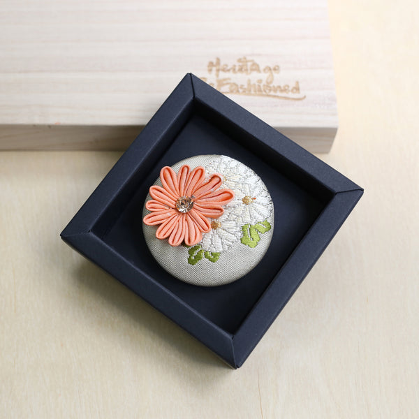 Kimono Silk Flower Hair Tie | Chrysanthemum - Heritage ReFashioned