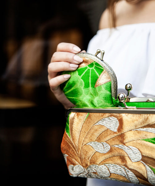 Refashioned Kimono Coin Purse | Pine Forest - Heritage ReFashioned